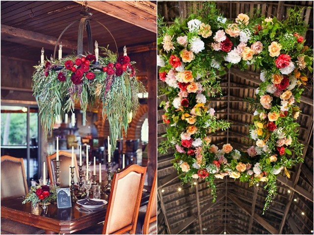 floral wedding chandelier ideas