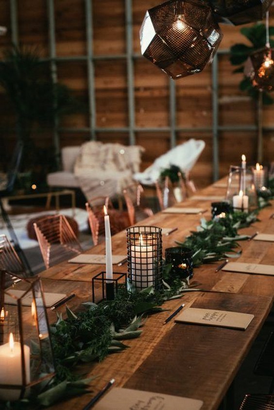 moern copper and black industrial wedding design