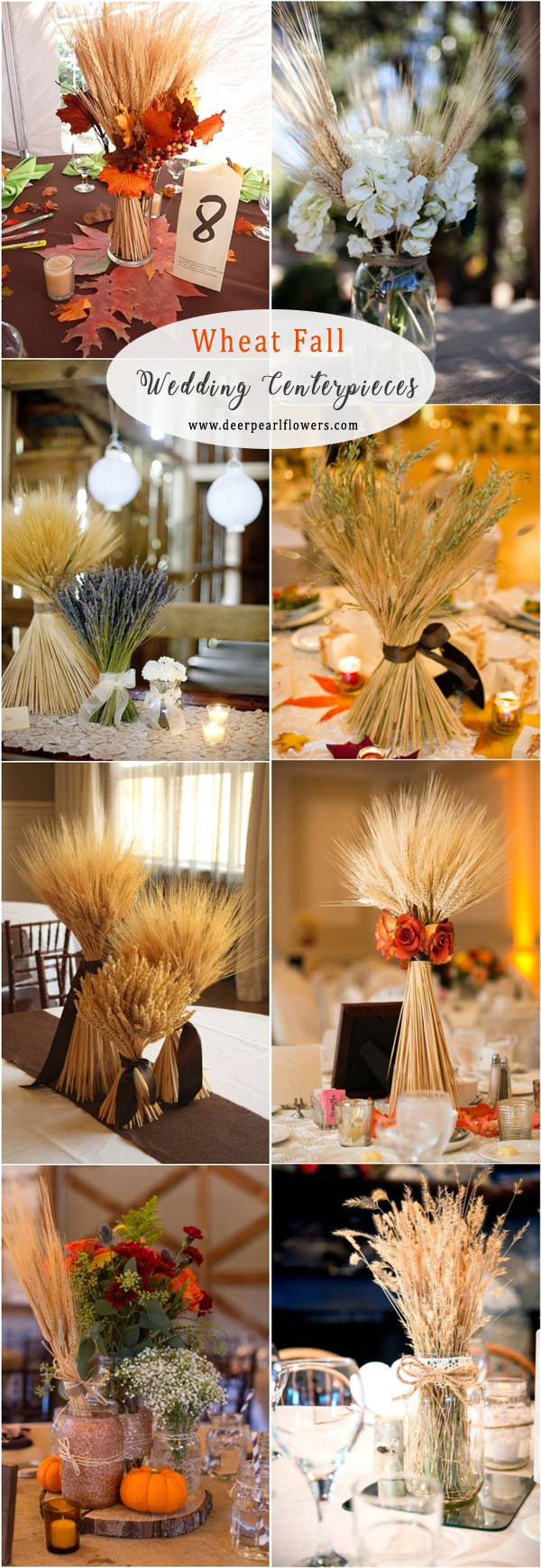 wheat fall wedding centerpiece ideas