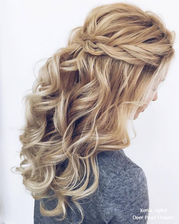 Half up half down wedding hairstyles from xenia_stylist
