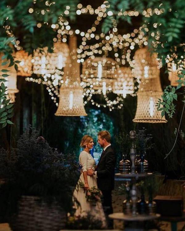 Romantic rustic country light wedding photo