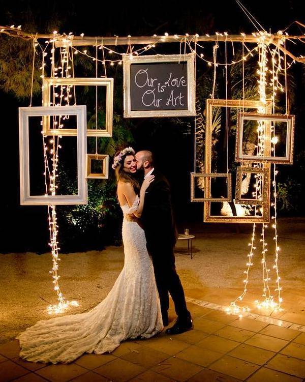 Romantic rustic country light wedding photo