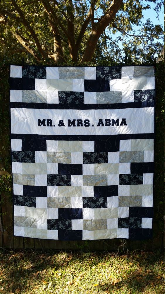 Wedding Quilt Custom Name Quilt Custom by SimplySewingQuilts