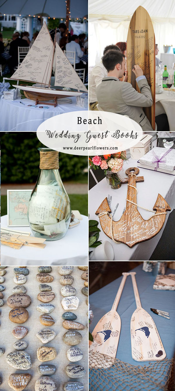 beach and nautical themed wedding guest book ideas
