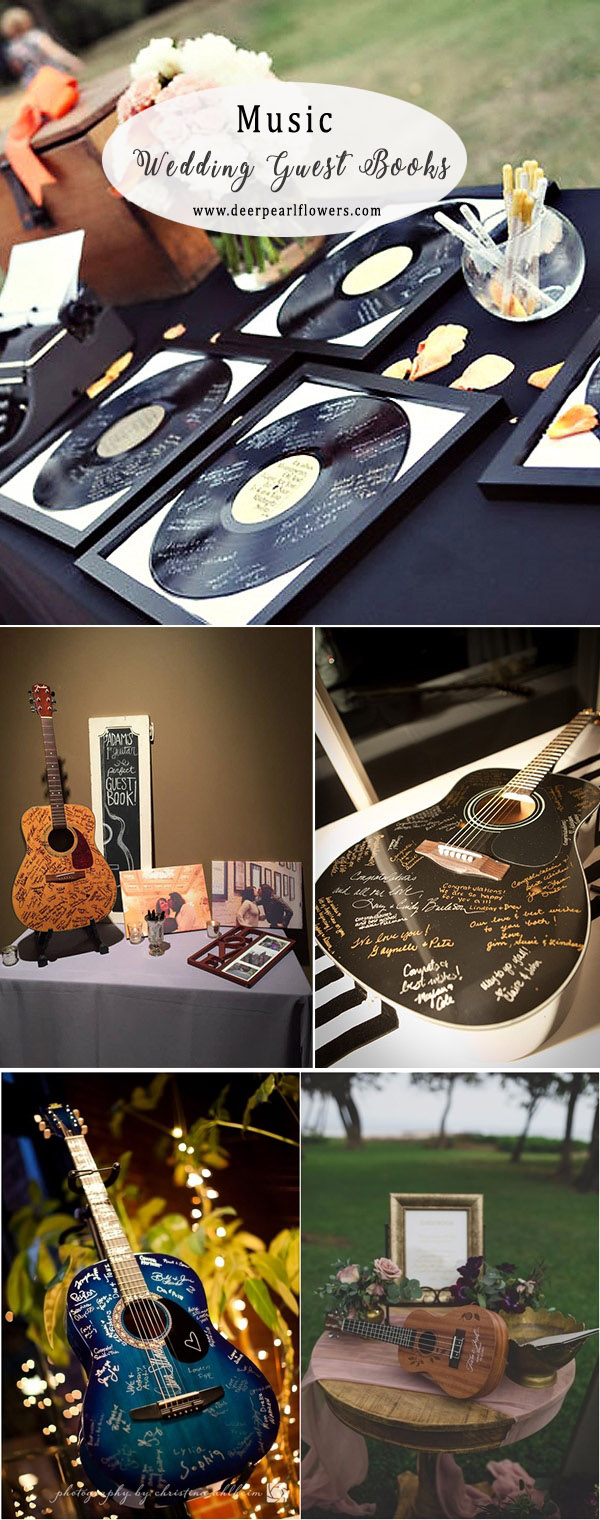 music themed wedding guest book ideas