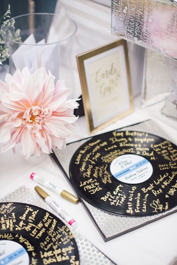 music wedding guest book