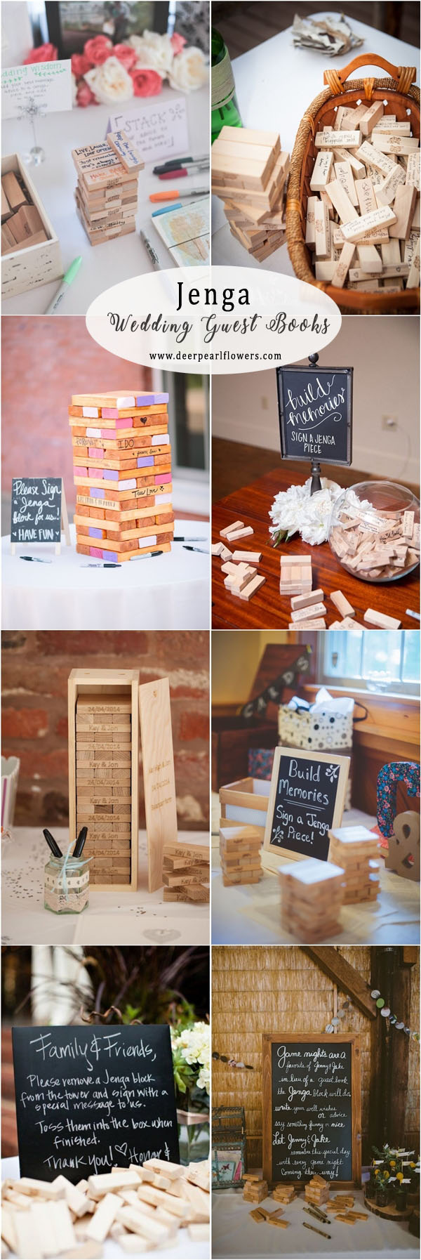 unique wood jenga wedding guest book ideas