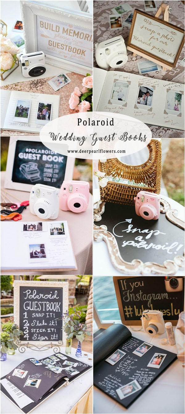 vintage polaroid wedding guest book ideas