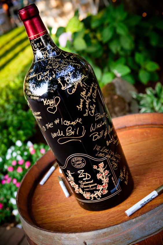 wine bottle wedding guest book