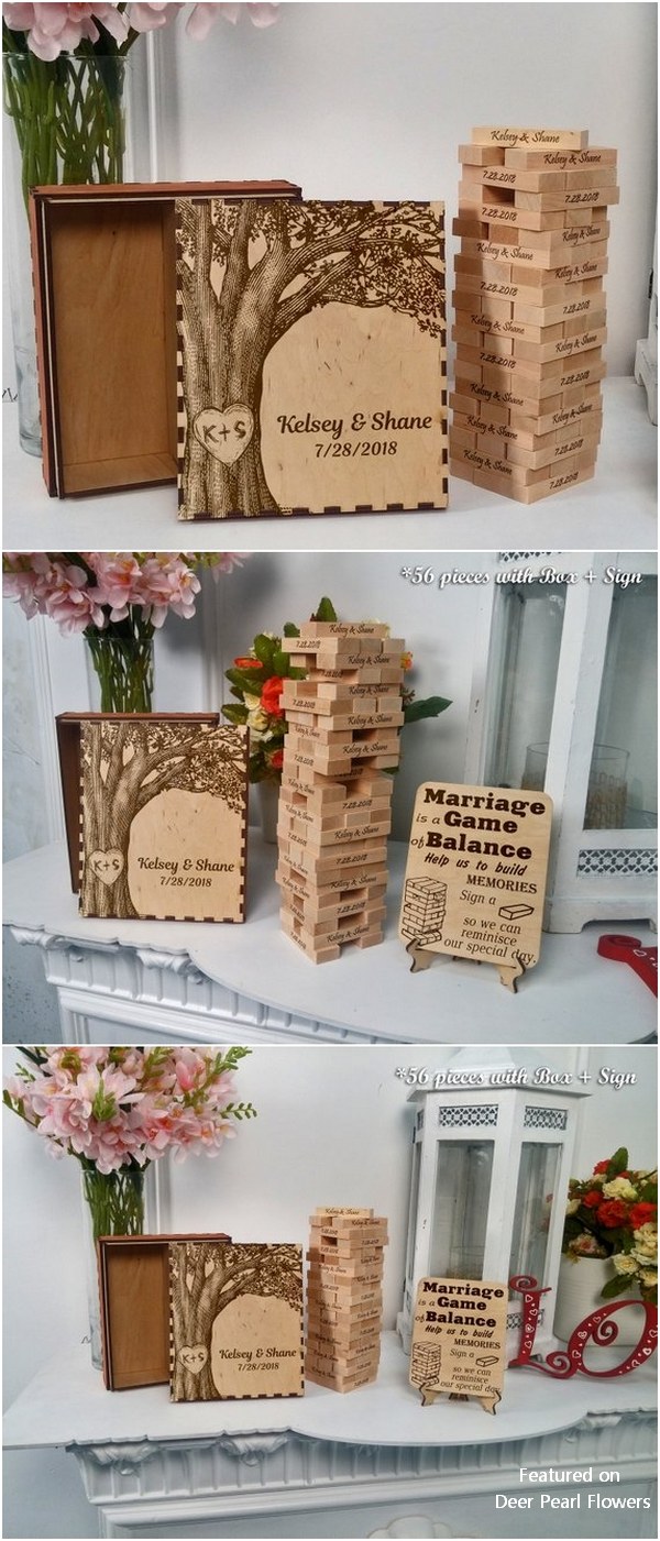 Jengo tower game Wedding guest book