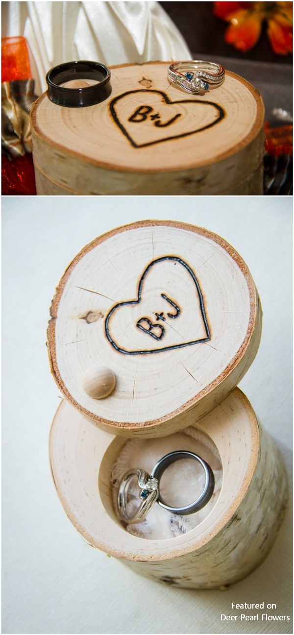 Personalized White BIRCH Wood Ring BOX