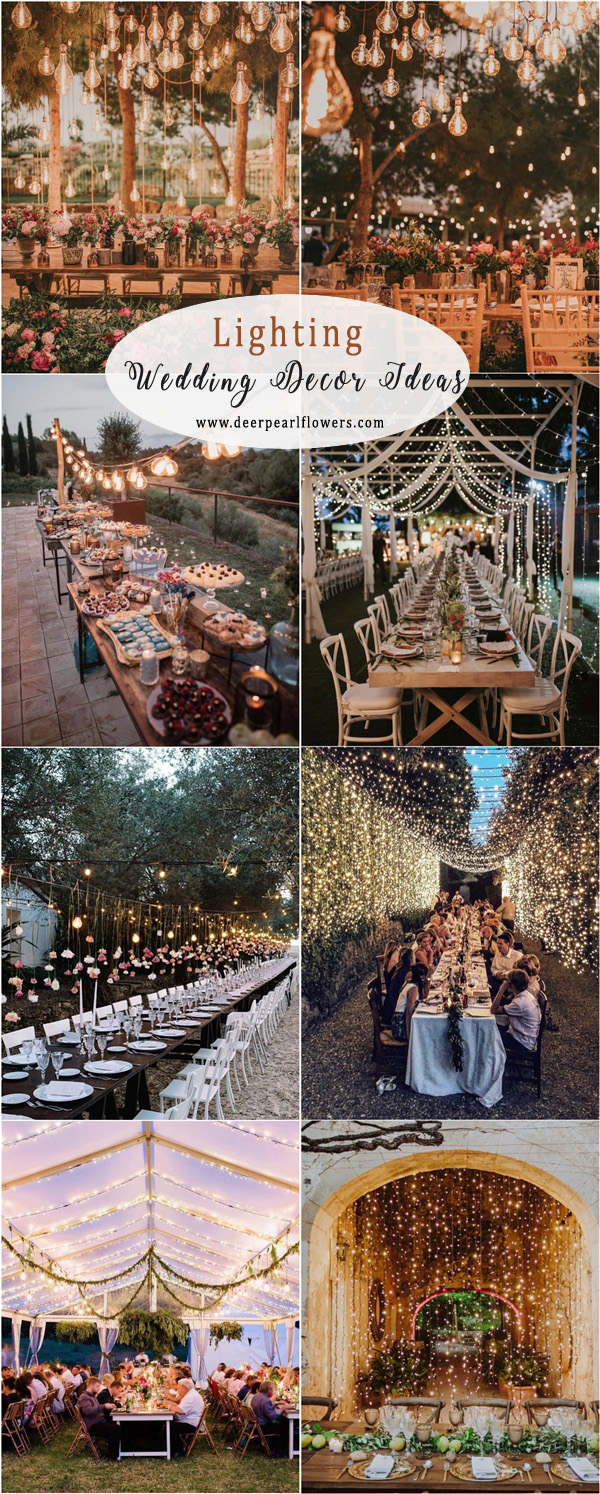 Romantic rustic country wedding ideas- lighting decor ideas