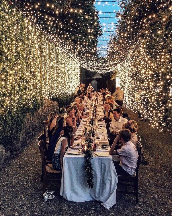 Romantic rustic country wedding lighting decor ideas