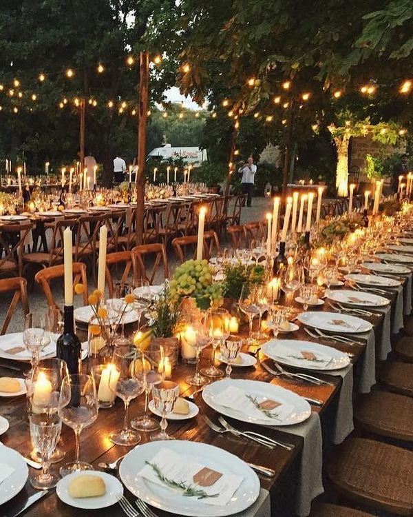 Romantic rustic country wedding lighting decor ideas