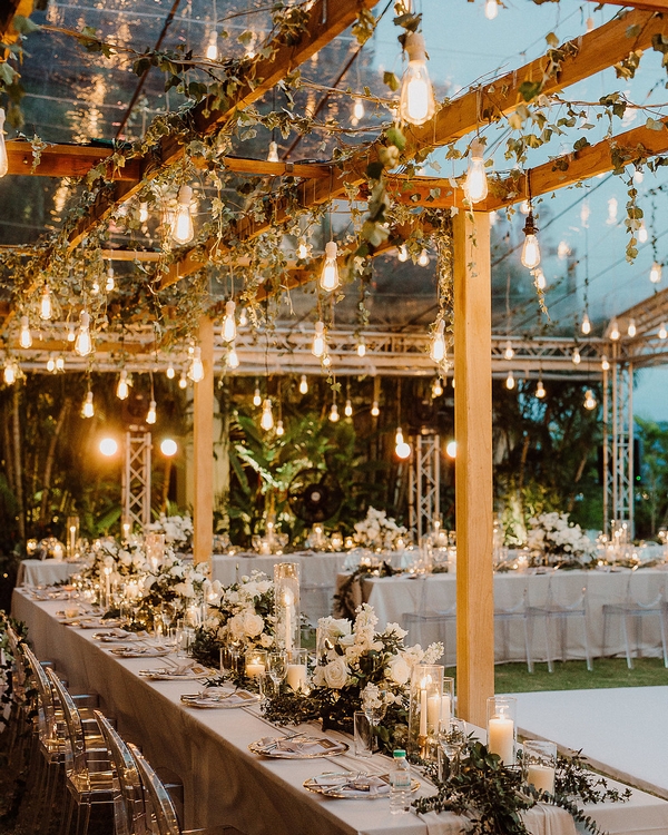 Romantic rustic country wedding lighting decor ideas