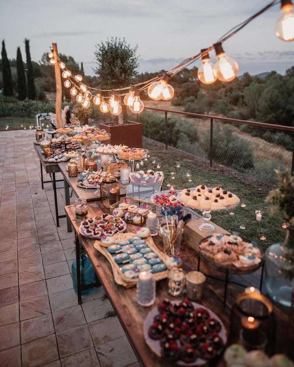 Romantic rustic country wedding lighting decor ideas