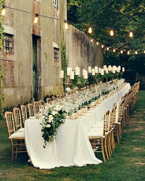 Romantic rustic wedding table runner centerpiece decor ideas