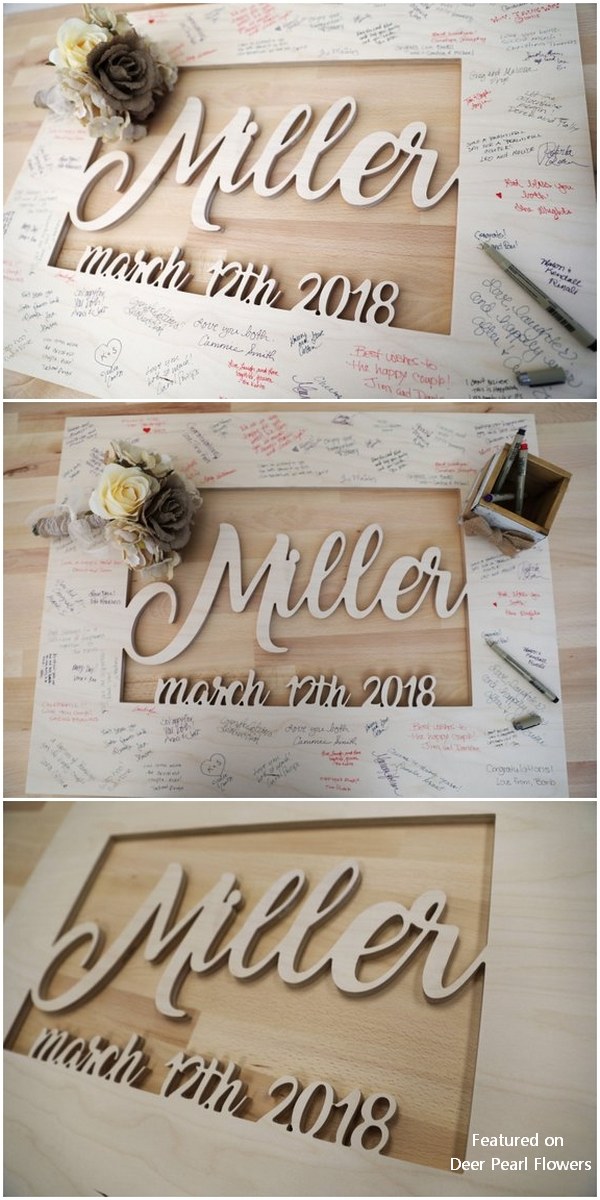 Rustic Alternative Wooden Last Name Wedding Guest Sign