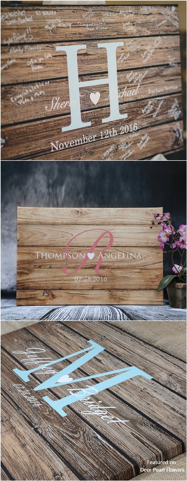 Rustic Real Wooden Wedding Guest Book Alternative