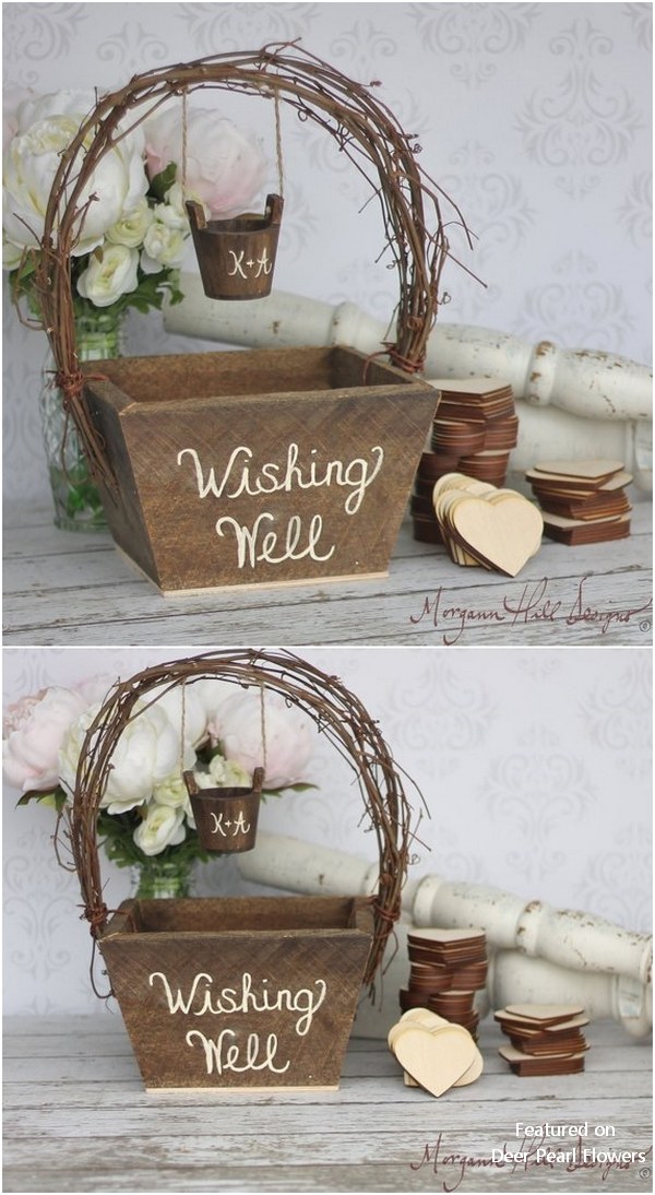 Rustic Wedding Personalized Wishing Well Wedding Guest Book