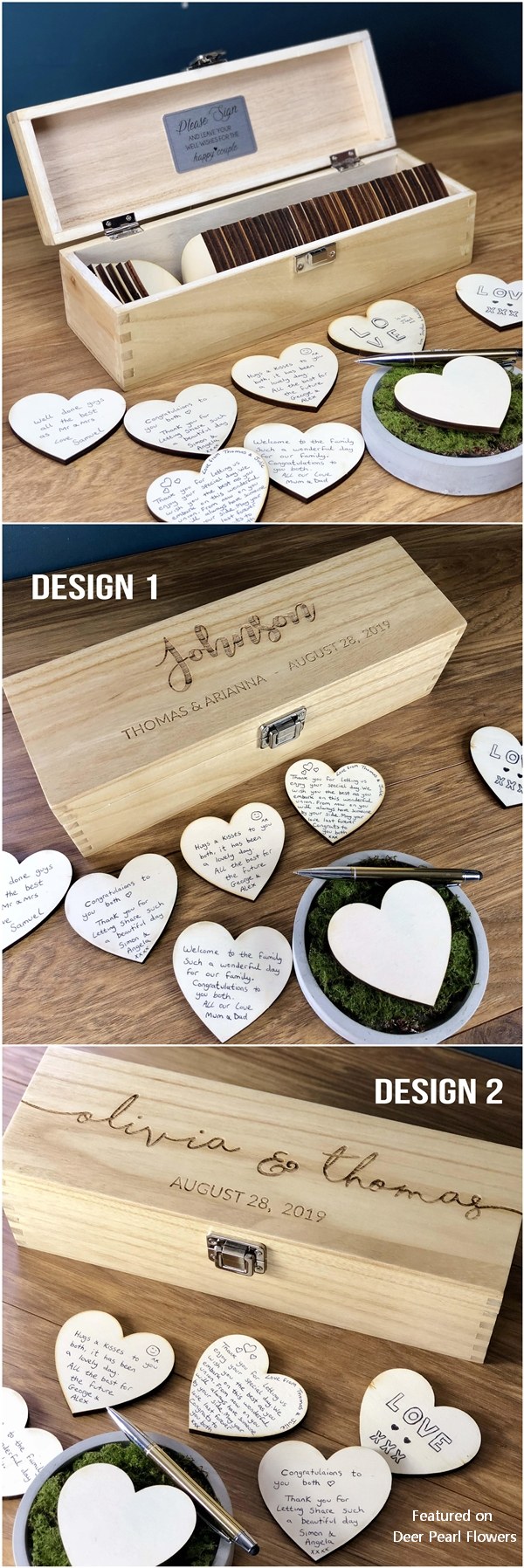 Rustic Wooden Heart Wedding Guest Box