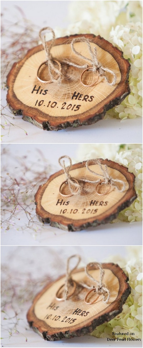 Rustic ring wedding bearer pillow