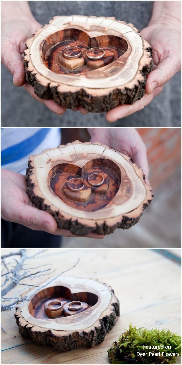 Wood Heart Dish Wood Ring Holder