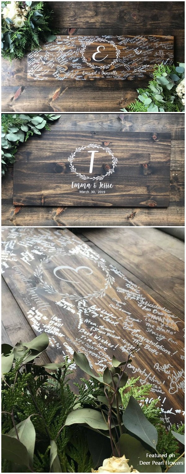 Wood Wedding Guest Book