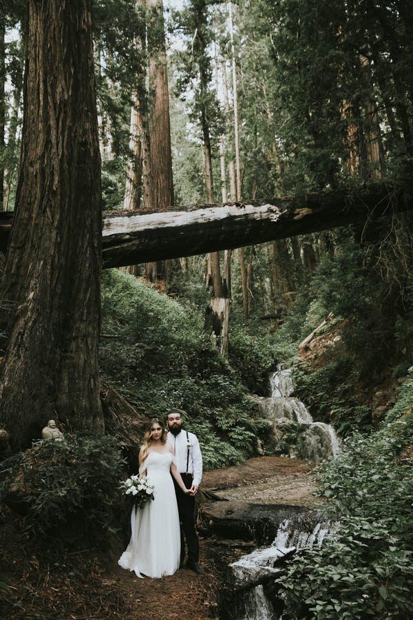 Beach, woods, and waterfalls woodland wedding photography ideas