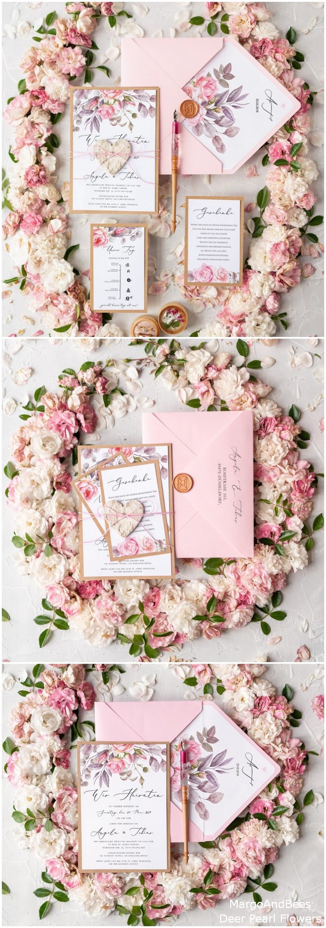 Calli Floral Rustic Wedding Invitations Set