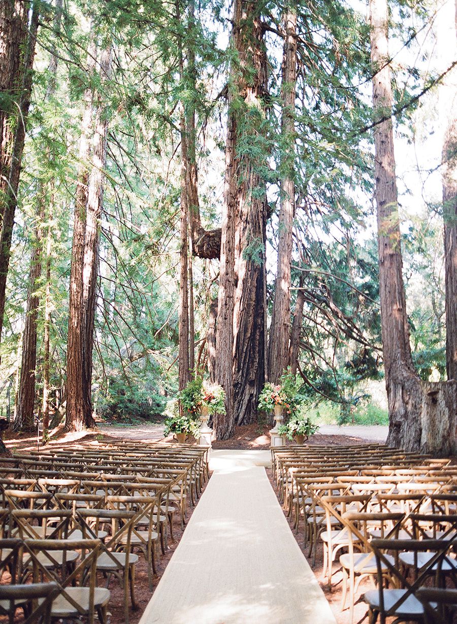 In the woods rustic wedding ceremony