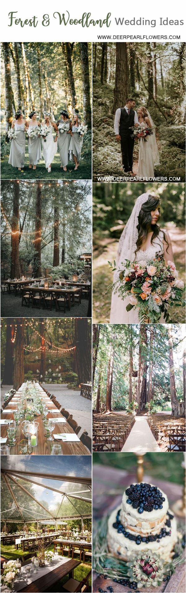 Romantic rustic forest woodland wedding ideas