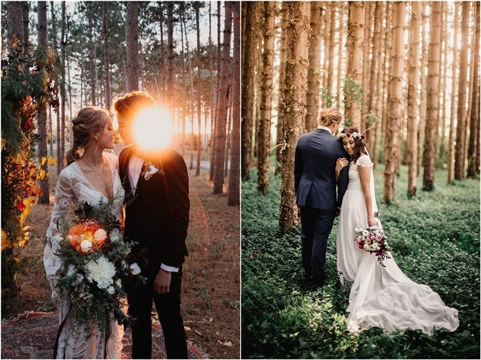 forest woodland wedding photography ideas