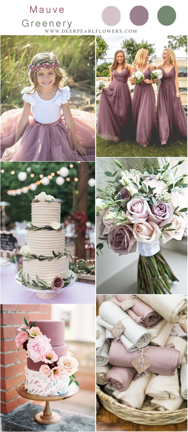 mauve and greenery wedding color ideas