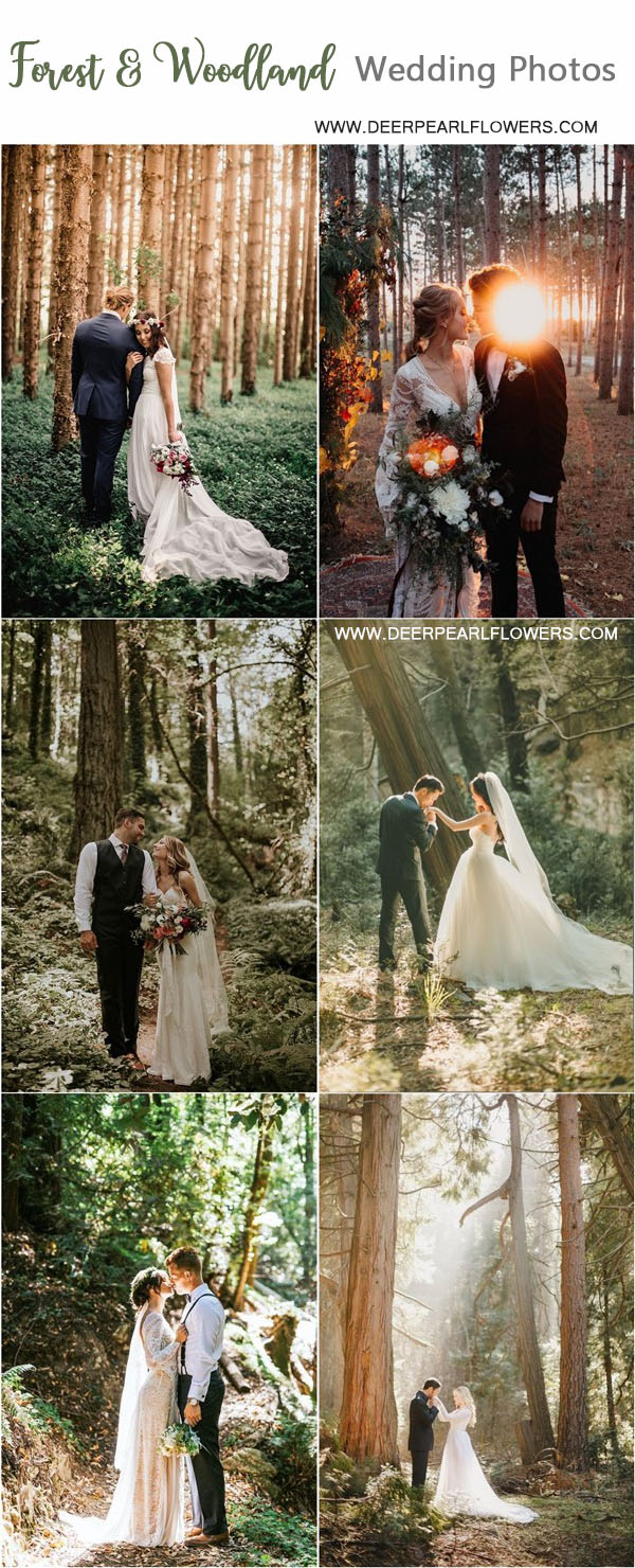 rustic country forest woodland wedding photo ideas