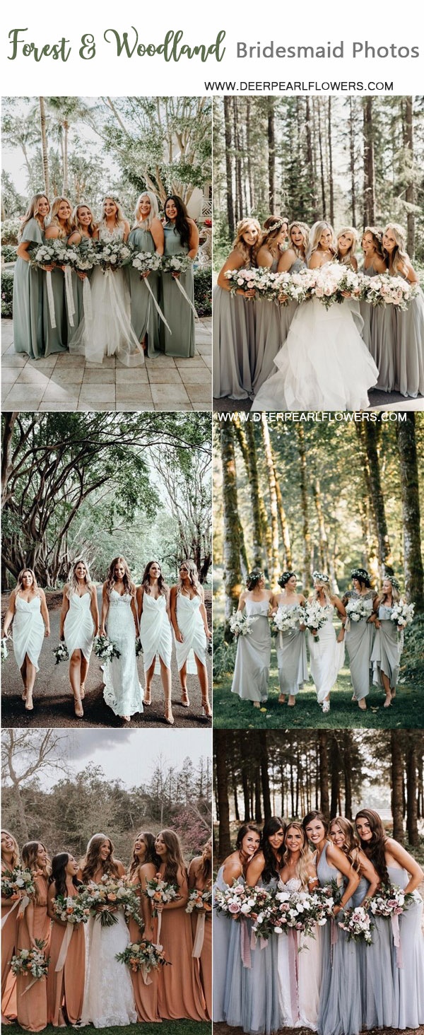 rustic forest woodland bridesmaid dresses