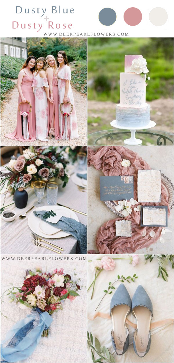 trending dusty blue and dusty rose wedding color ideas 2019