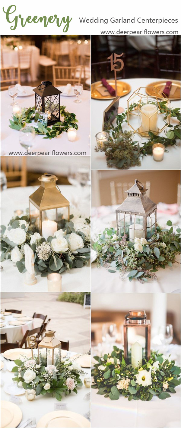 greenery wedding color ideas - greenery wedding garland centerpiece ideas