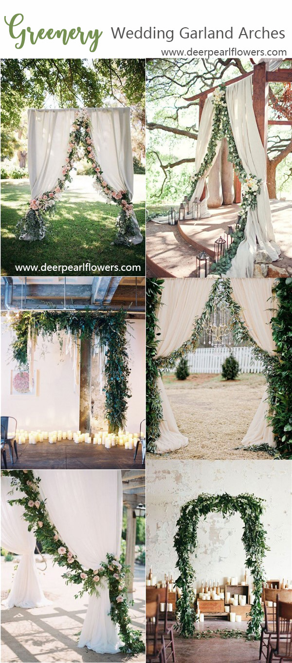 greenery wedding color ideas - wedding garland arch ideas