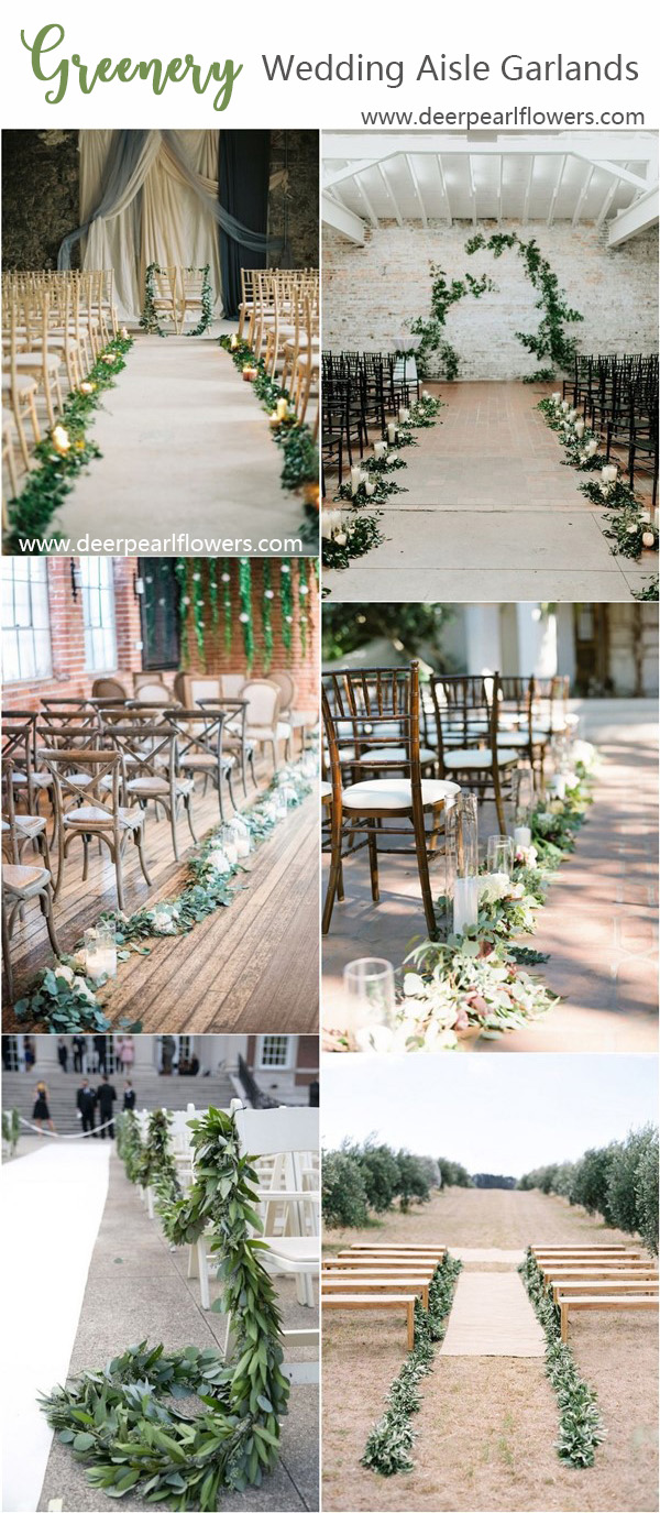 greenery wedding garland aisle decoration ideas