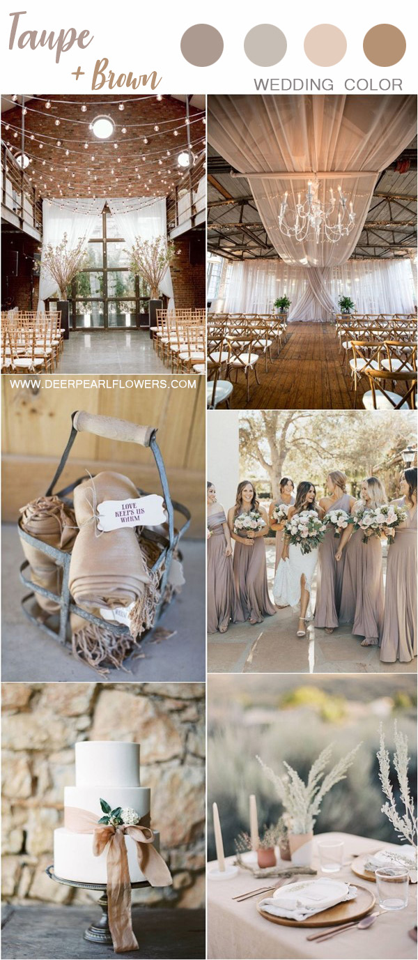dark taupe and brown neutral wedding color ideas
