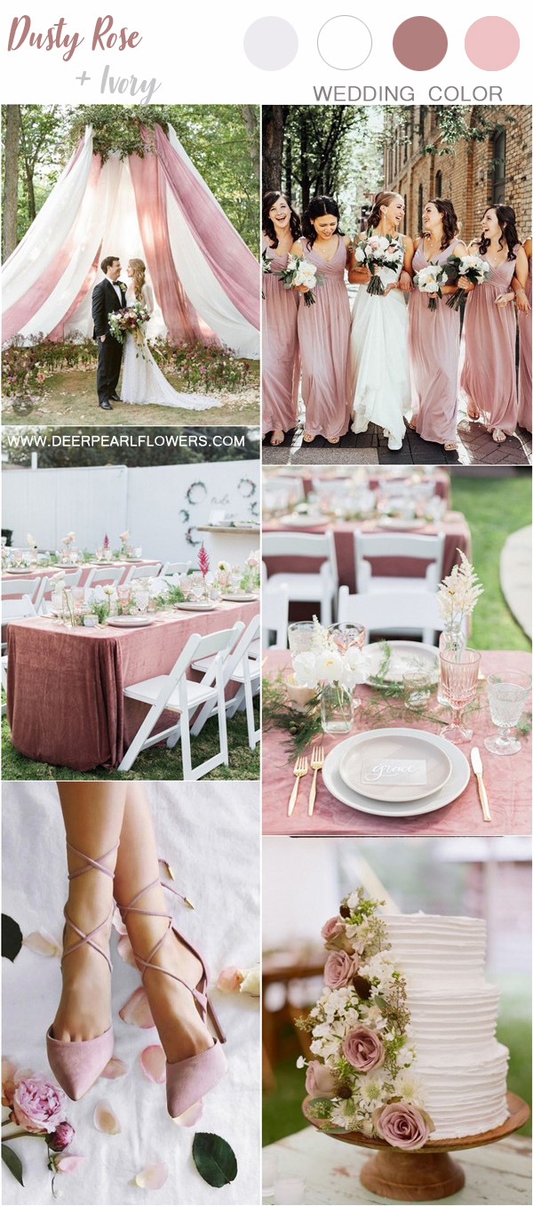 dusty rose white and greenery spring and summer wedding colors