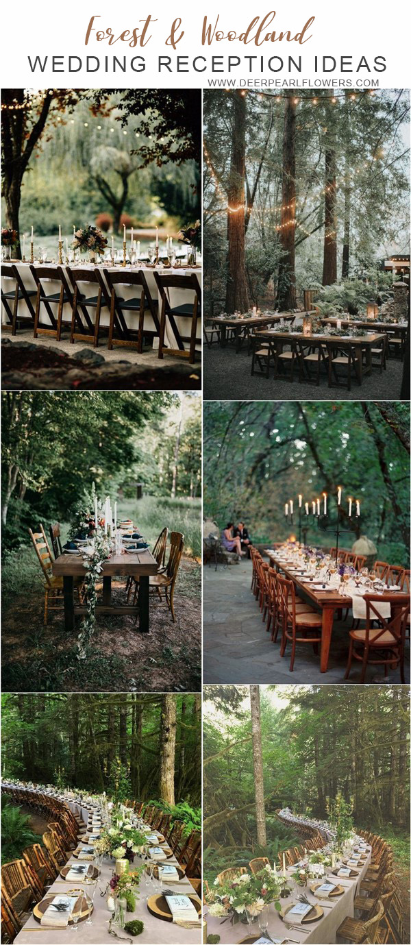 forest woodland wedding ideas - woodland forest wedding reception table ideas 