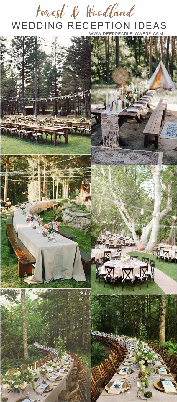 forest woodland wedding ideas - woodland forest wedding reception table ideas 