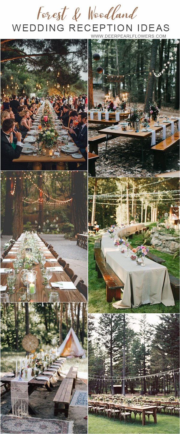 forest woodland wedding ideas - woodland forest wedding reception table ideas 