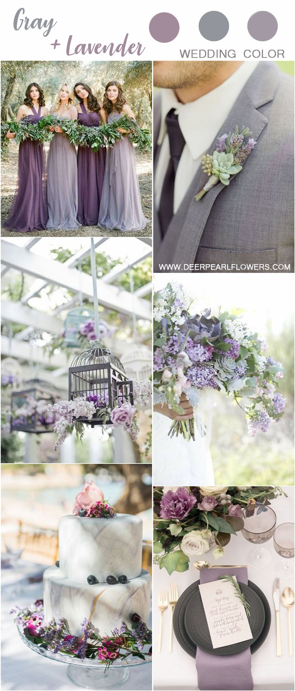 grey and lavender wedding color ideas