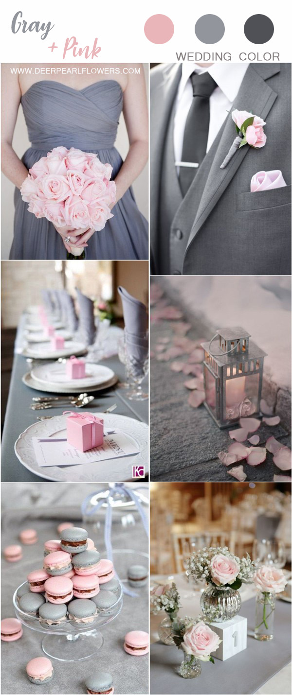 grey and pink wedding color ideas