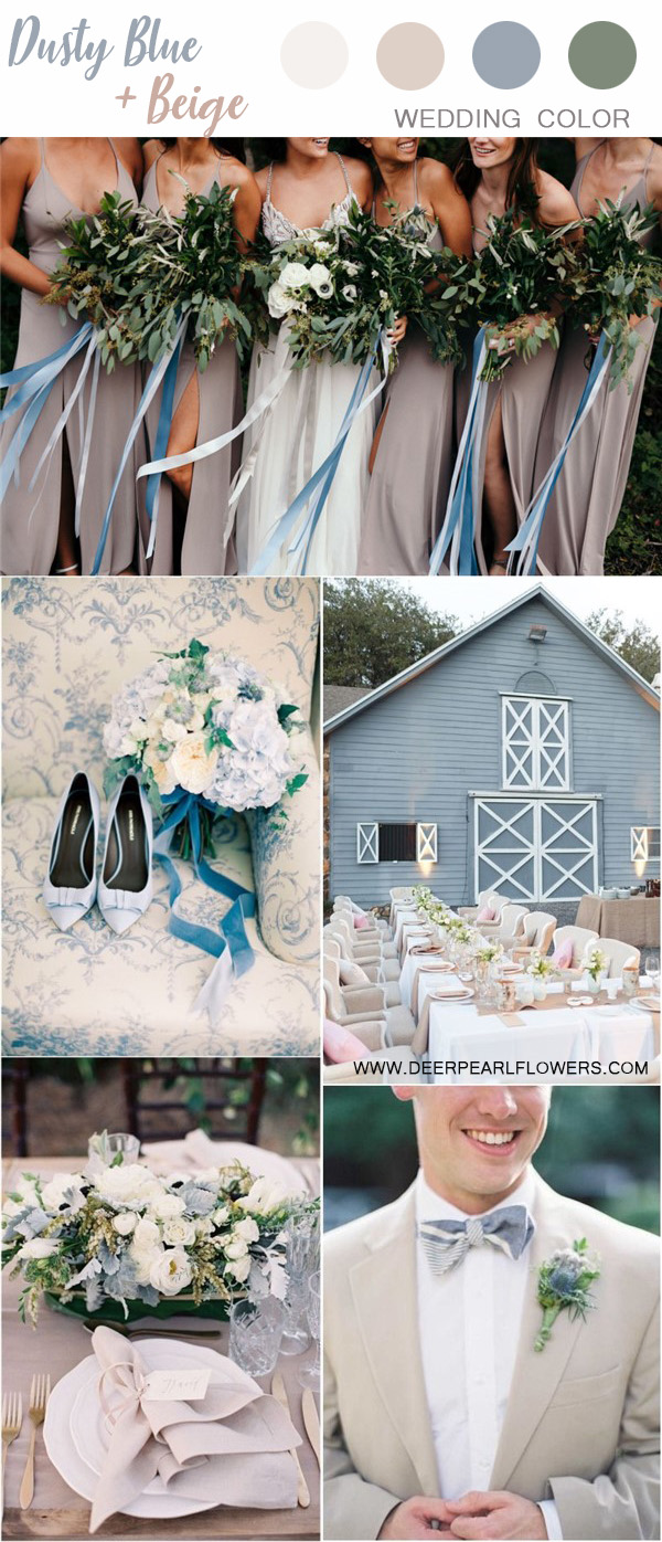 taupe dusty blue and ivory wedding color combos and Ideas