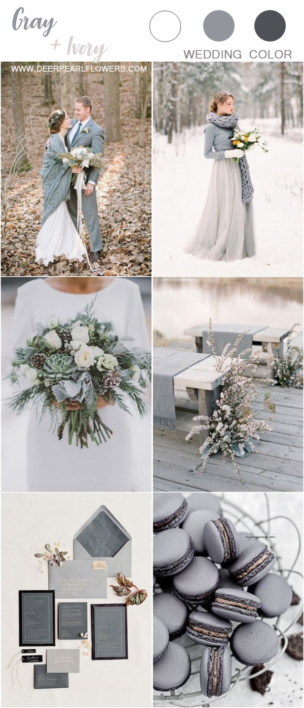 winter grey and cream wedding color ideas