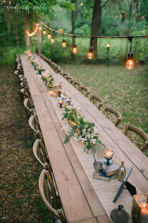 woodland forest themed wedding reception ideas